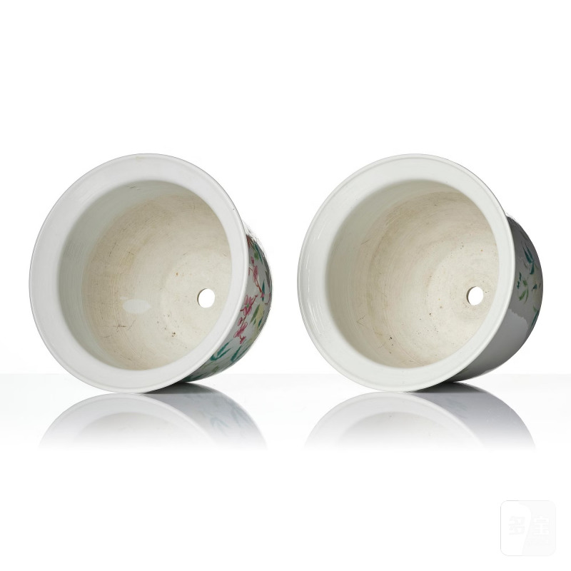 A pair of famille rose flower pots, - 图5